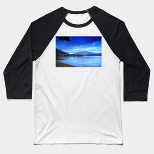 Luss Beach in Loch Lomond at Night Baseball T-Shirt